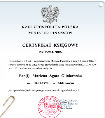 Certyfikat Ksigowy